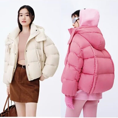 特价款女装休闲短款羽绒服半成品九成品24095衣皮壳翻新定制加工