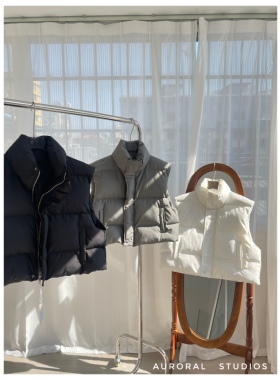 Auroral 秋冬新款简约棉服马甲 男女情侣款休闲保暖外搭背心马夹