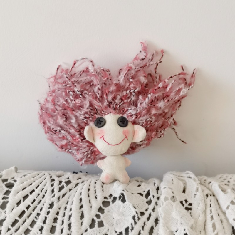 大美子手作爆炸头迷你笑脸娃娃 玩偶diy材料包非成品