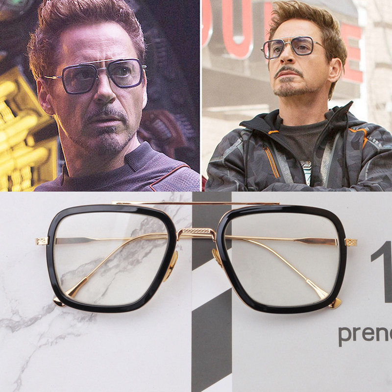 钢铁侠小罗伯特唐尼同款太阳眼镜男潮复古近视墨镜女款方框驾驶镜