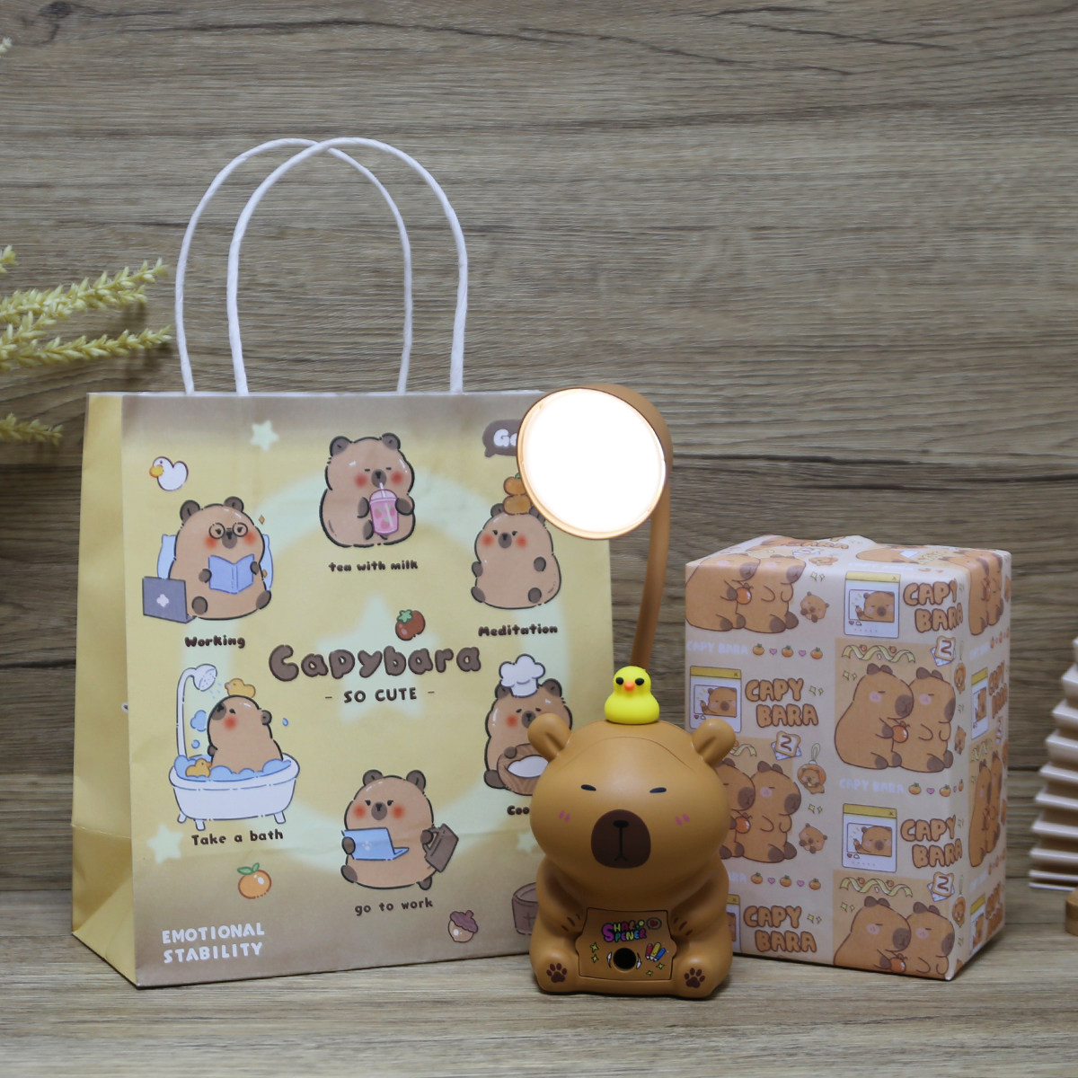 卡皮巴拉卡通护眼学习台灯支持定制LOGO学校活动宣传伴手礼送学生