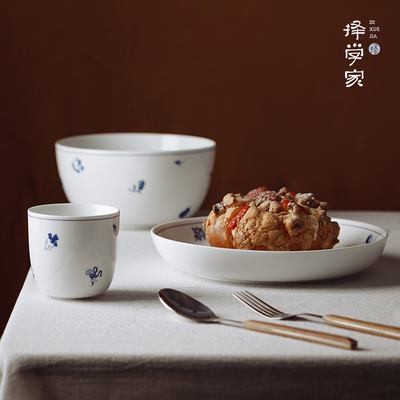 择学家福气满满景德镇高温陶瓷家用餐具套装碗碟套装饭碗盘子面碗