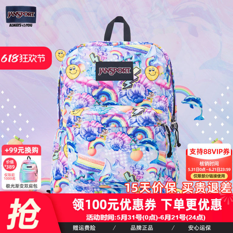 JanSport杰斯伯儿童双肩包女书包男高初中学生童趣小众背包TWK8