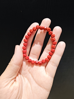 6m高含量朱砂水飞沙切面方糖手串手链