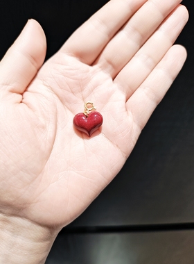 14乘17m高含量朱砂紫金砂爱心提溜配s925纯银扣头