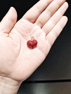 14乘17m高含量朱砂紫金砂爱心提溜配s925纯银扣头