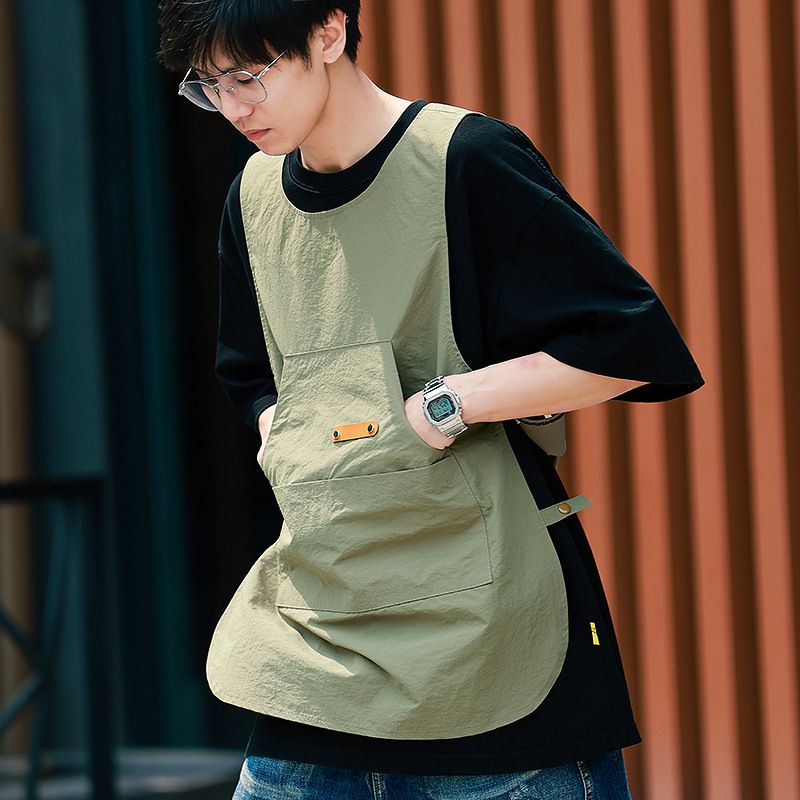 爆款高档围裙上班专用马甲防泼水咖啡师奶茶店美发美甲工作服定制