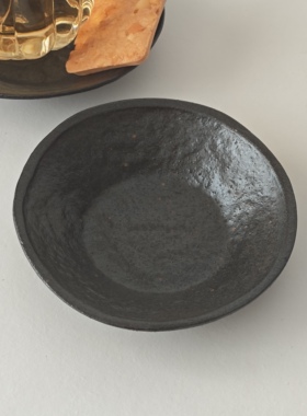 诺裔家 日式器 丸玲制陶志野烧轻量化原矿土天目釉粉引侘寂碟小付