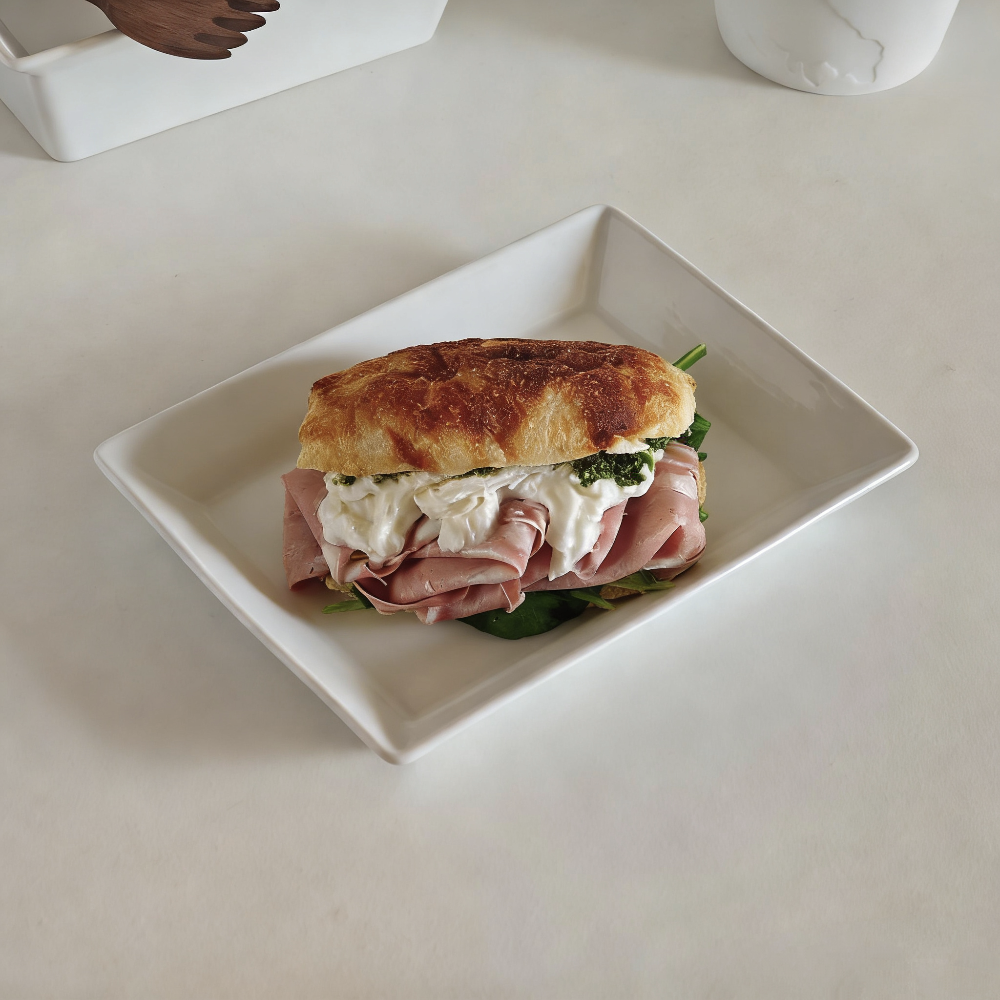 诺裔家 德式器 瓷王ASA高温白瓷浅盘可耐热250度可烤箱长方形烤盘