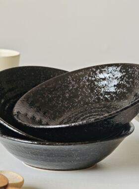 诺裔家 日式器 宜得利NITORI绿吹天目釉沙冰钵凉菜碗水果捞沙拉碗