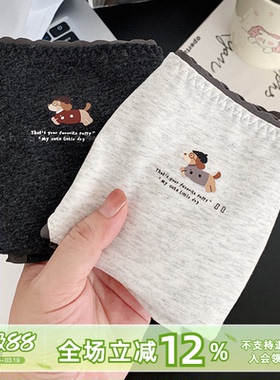 「小狗涂鸦」10A抑菌可爱纯棉女内裤加长裆三角裤胖mmA类棉腊肠狗