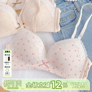 温柔奶芋 内衣小胸聚拢收副乳反重力无钢圈文胸性感纯欲 甜美法式