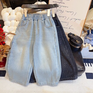 【璀璨星闪】2026冬季烫钻休闲加绒女童时尚百搭简约牛仔裤CKZ211