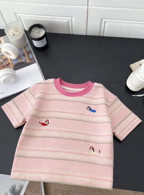 儿童夏2026新款小狗短袖休闲时髦洋气时尚韩版百搭短袖上衣DDT334