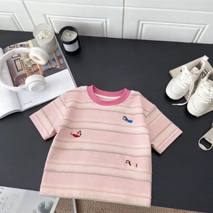 韩版 儿童夏2026新款 小狗短袖 休闲时髦洋气时尚 上衣DDT334 百搭短袖