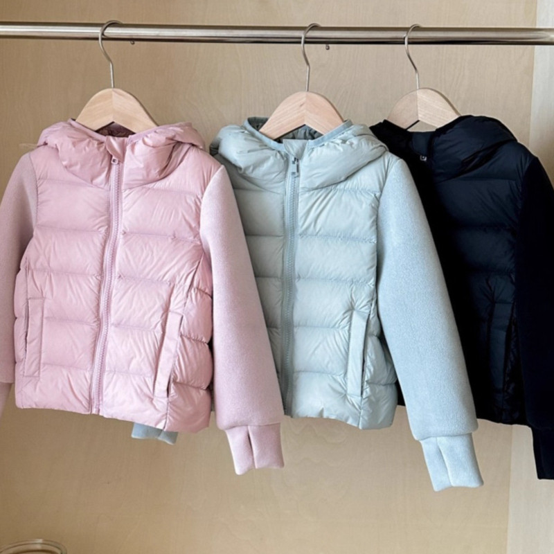 儿童羽绒服宝宝90白鸭绒校服神器轻薄外套女童保暖连帽外套FWT022