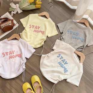 HHkids线下定制女童2026新款 t恤儿童洋气百搭上衣ACT2666 韩系短袖