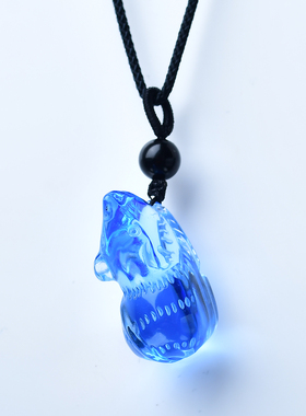 蓝色水晶生肖鼠本命年吊坠