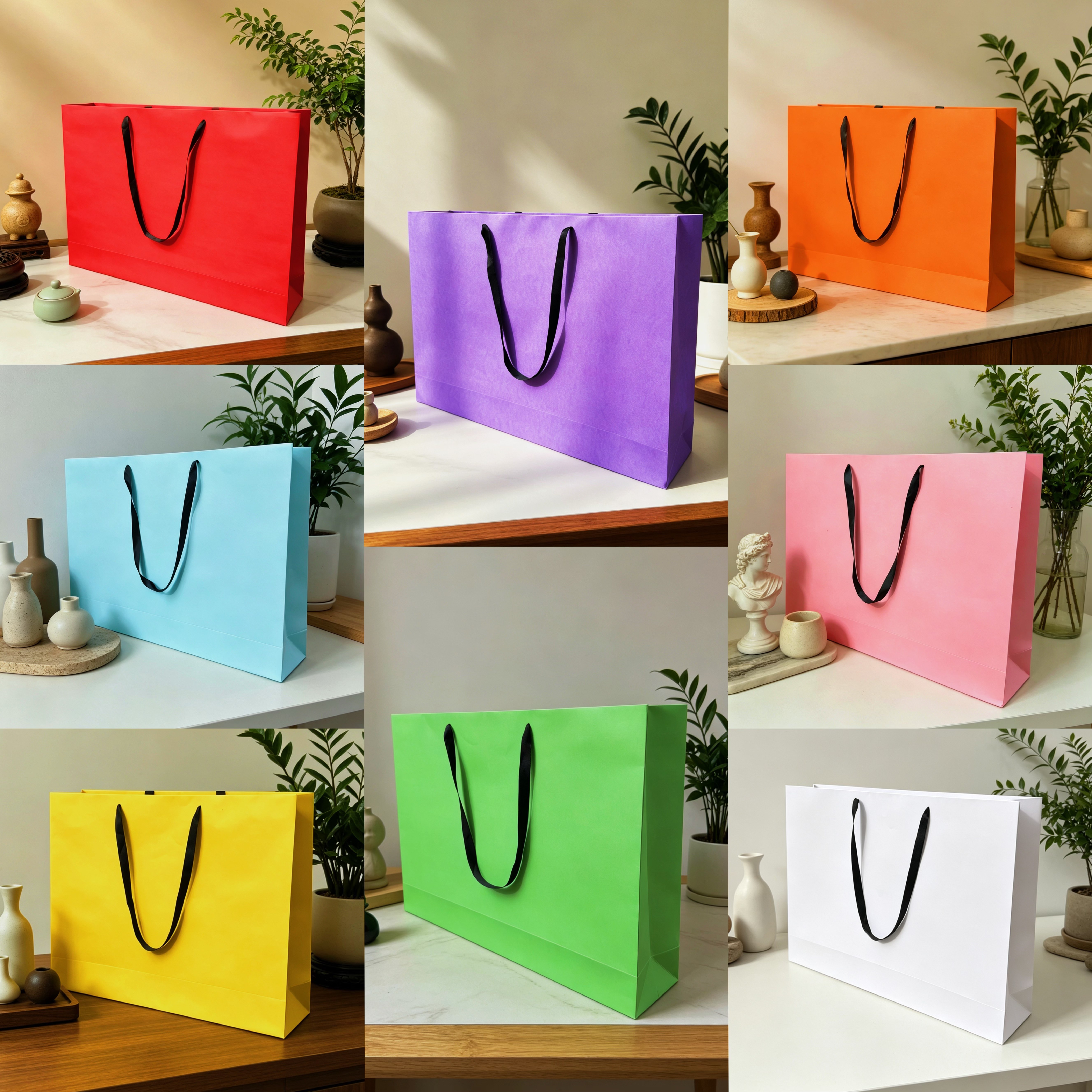 现货彩色巨大号手提袋网红拍照企业周年礼品袋商超纸袋道具显眼包