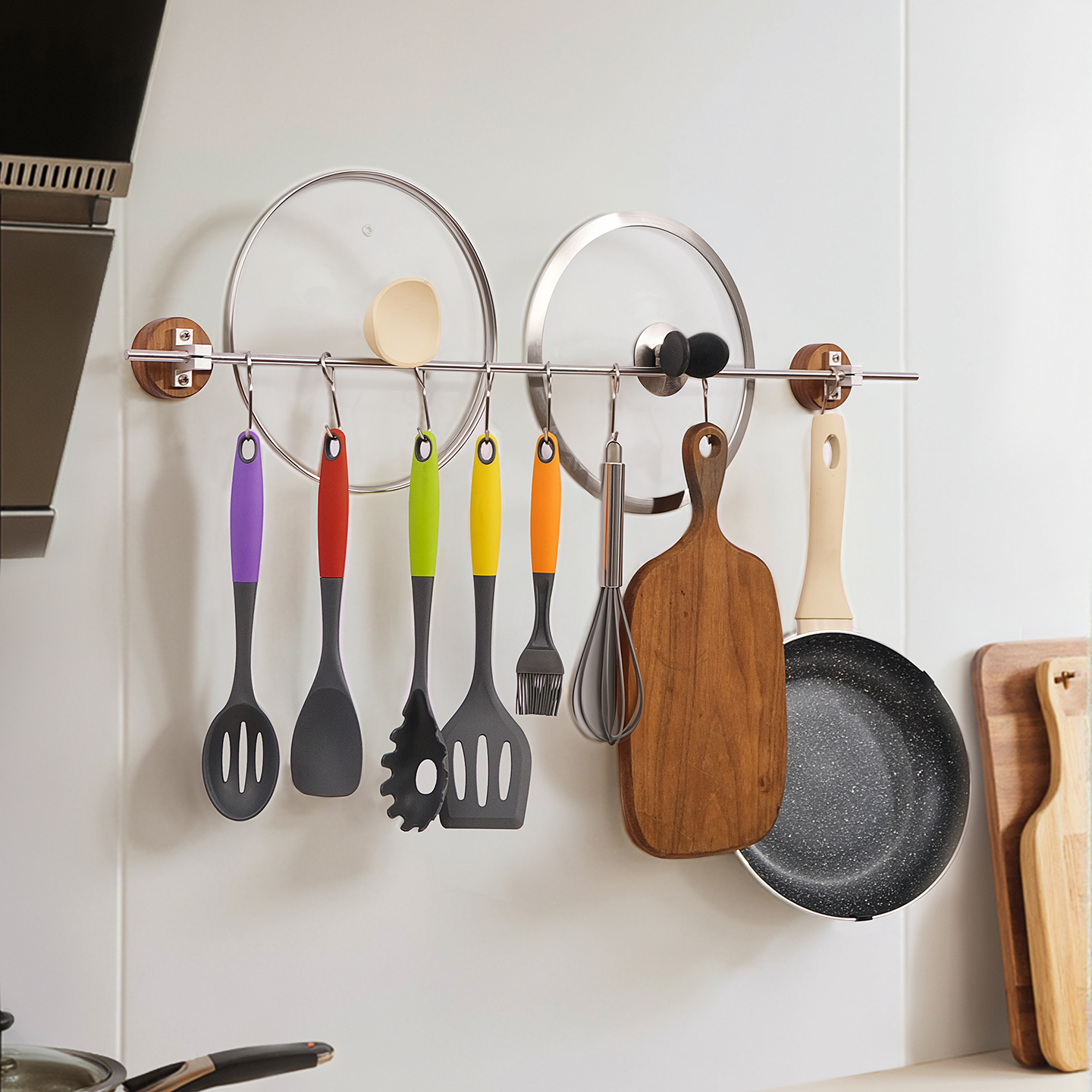 不锈钢厨房挂钩锅铲勺子锅盖架子