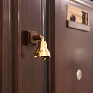 复古磁吸式入户提醒铃铛黄铜商店推门迎宾店铺风铃挂件商铺门铃