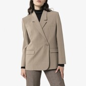 西装 Ryanj韩国小众设计感西装 外套休闲卡其色春季 一粒扣通勤savis