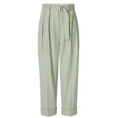 棉麻系带翻边宽松舒适休闲裤 Ryanj棉麻高腰裤 澳洲小众设计直筒裤