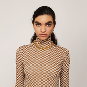 露脐棋盘格复古格子衬衫 Ryanj北欧小众设计感衬衫 短款 中古70s年代