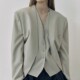 小众设计无领西装 马甲套装 设计感外套露背宽肩西装 waistcoat 短款