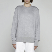 北欧小众设计感卫衣浅灰色圆领卫衣落肩休闲套头 more less