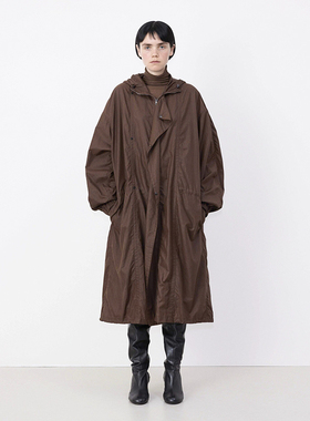 【法式知性】小众设计感风衣外套金敏喜风衣棕色长款宽松LEMA尼龙
