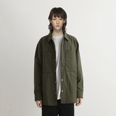 军绿工装 式 棉服 法式 小众设计感衬衫 棉服夹棉外套薄款 ·棉衣