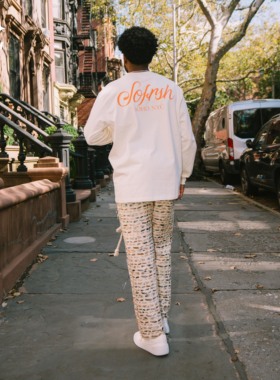 SOFRSH美式潮流长袖圆领T恤男秋冬新款小领口重磅纯棉简约百搭