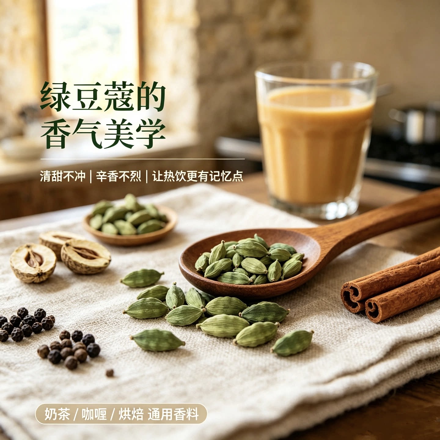 绿豆蔻新鲜印度青小豆蔻籽香料
