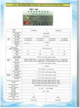 台湾三武 SUNWU 电源供应器  P150WFC-24 带电流功率显示