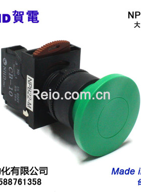 台湾NHD贺电按钮开关 ZHA01-G 大头自锁按钮开关 NPB22-G20 2开