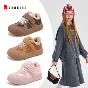 ABCkids儿童棉鞋2025冬季新款男童加绒保暖运动鞋女童加厚休闲鞋