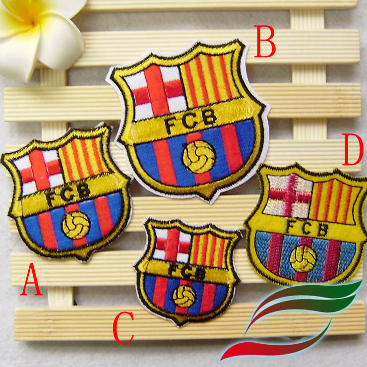 球队队标标志刺绣背胶布贴巴萨徽章胸章球衣装饰衣服贴补丁贴章仔