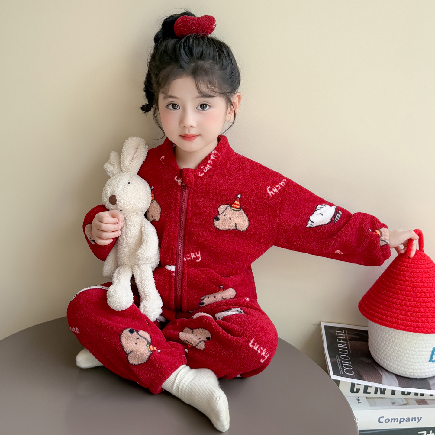 女童秋冬季睡衣套装2025新款女宝