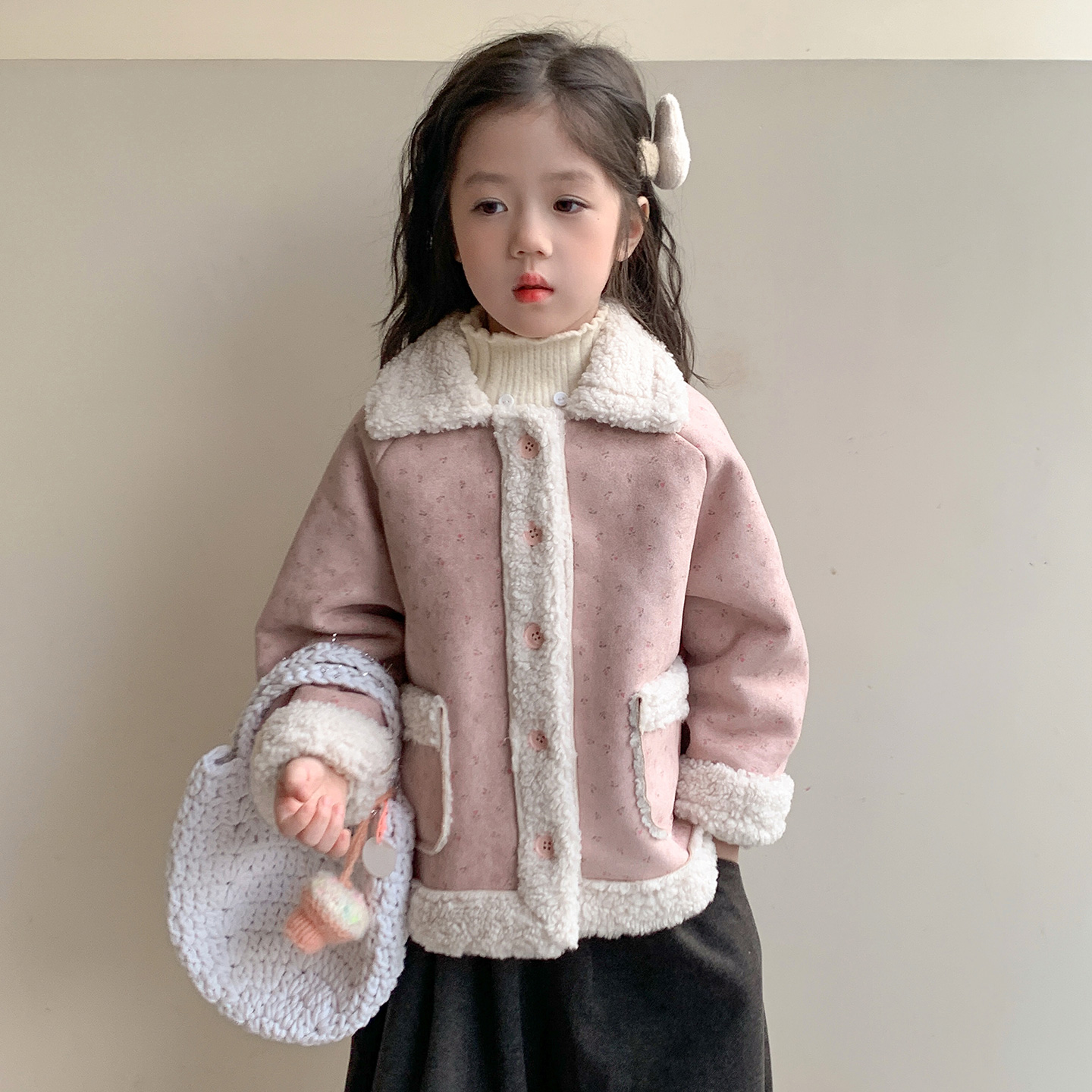 女童加绒外套秋冬季2025新款韩版