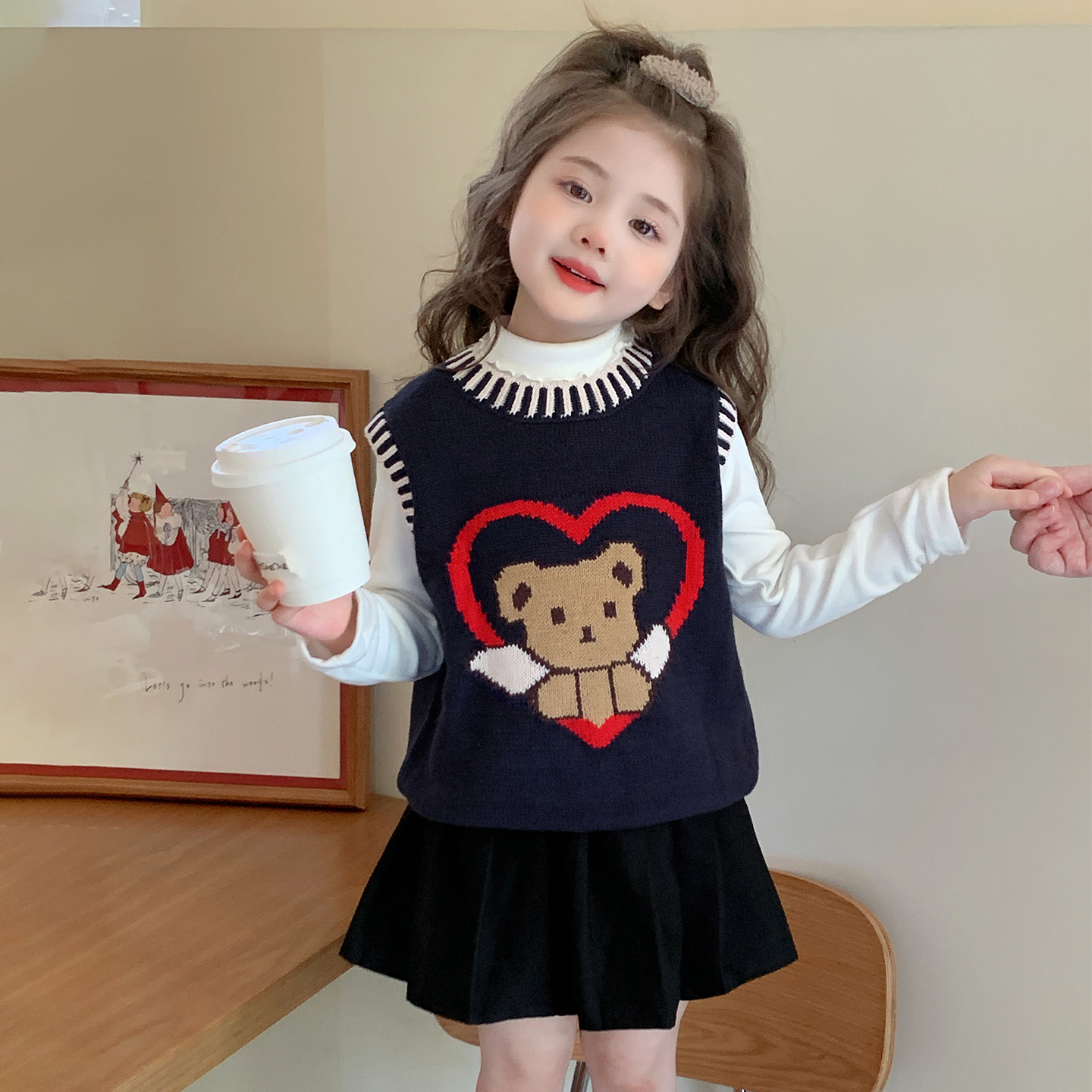 女童针织马甲韩版背心上衣