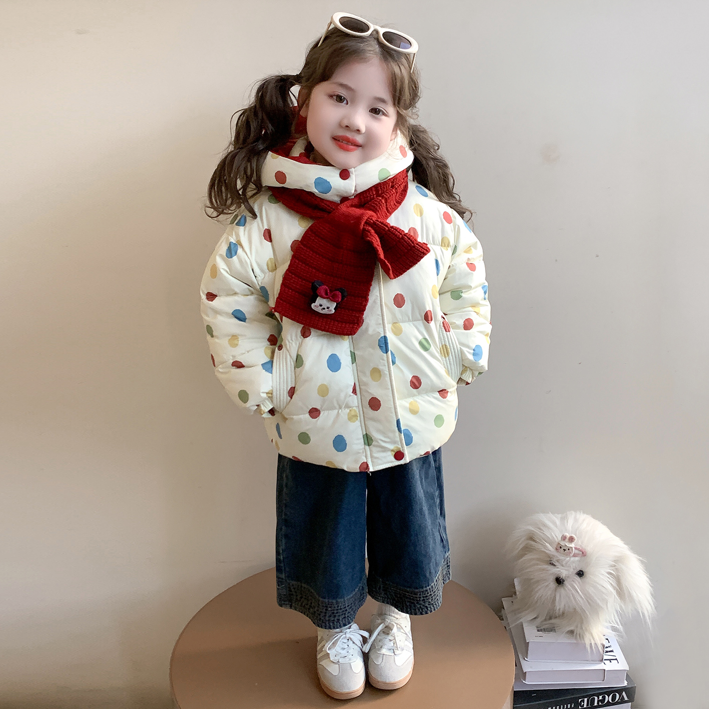 女童冬季2025新连帽加厚保暖棉服