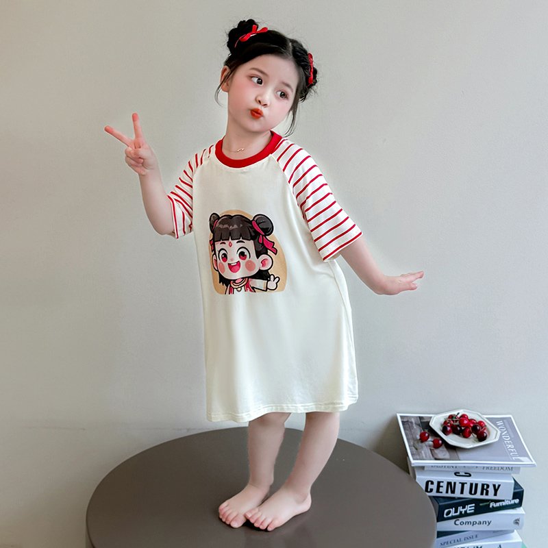 女童睡裙夏季卡通家居裙