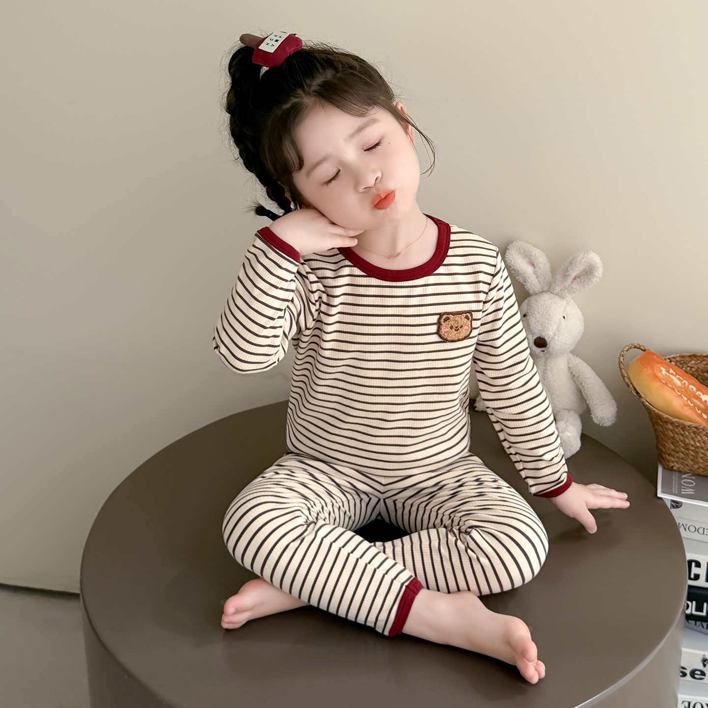 女童德绒秋衣秋裤保暖套装