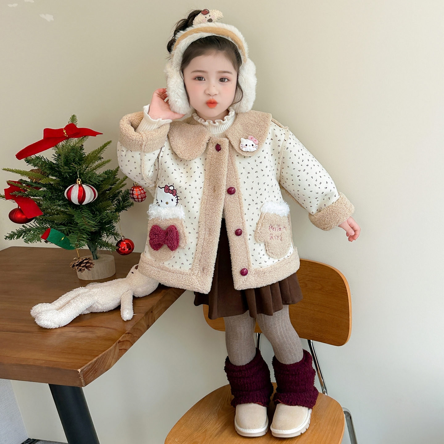 女童加绒外套冬季2025新款保暖潮