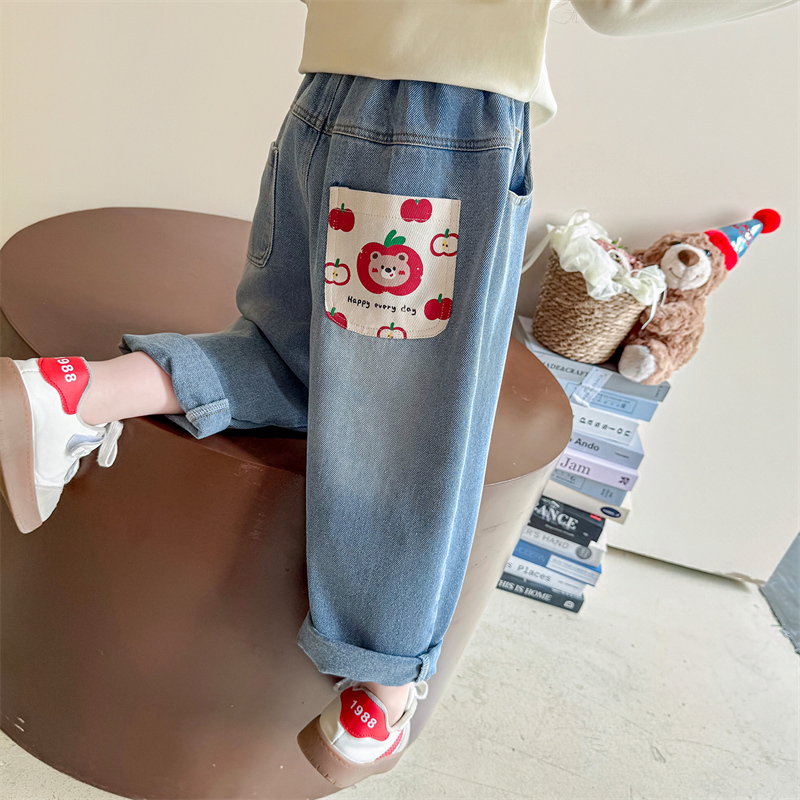 女童牛仔裤春秋款2025新款儿童