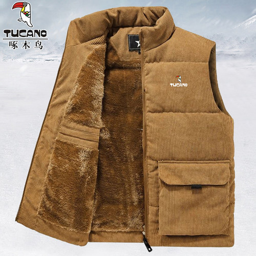啄木鸟灯芯绒马甲男坎肩背心外套