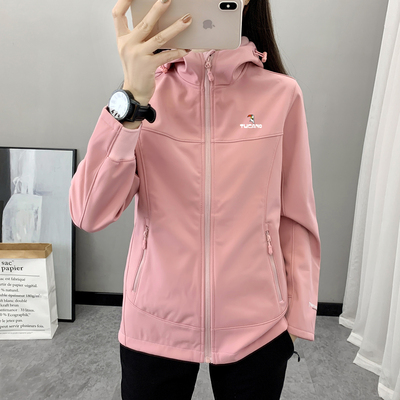 啄木鸟户外软壳冲锋衣女运动夹克