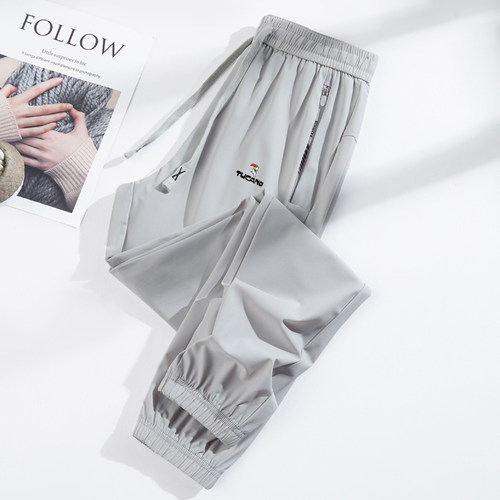 啄木鸟冰丝防晒裤子男速干运动裤