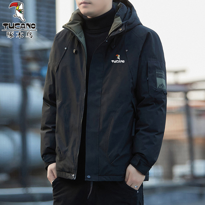 啄木鸟冲锋棉衣男士保暖加厚棉袄